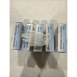 500 large disposable powder‎ free gloves. Lot Of 5 Boxes. 100 In Each Box